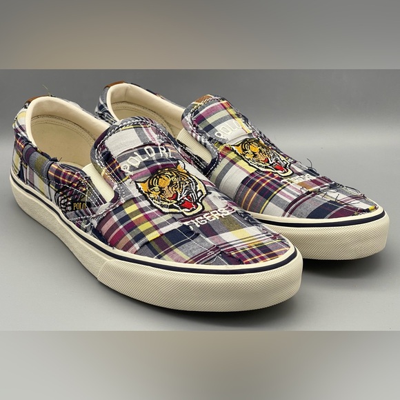 Polo Ralph Lauren Keaton Pony Slip-On Tiger Patchwork Shoes Men’s Size 10 NEW